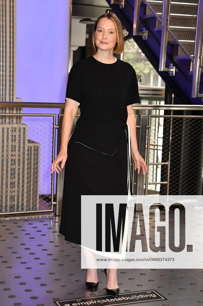 NEW YORK, NY- OCTOBER 1: Samantha Sloyan pictured during a visit to he Empire State Building Ahead of the Release of Mike Flannigan s Carrie on October 1, 2026 in New York City.