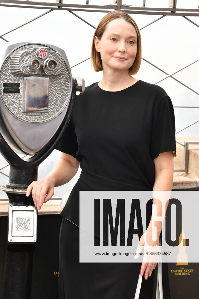 NEW YORK, NY- OCTOBER 1: Samantha Sloyan pictured during a visit to he Empire State Building Ahead of the Release of Mike Flannigan s Carrie on October 1, 2026 in New York City.