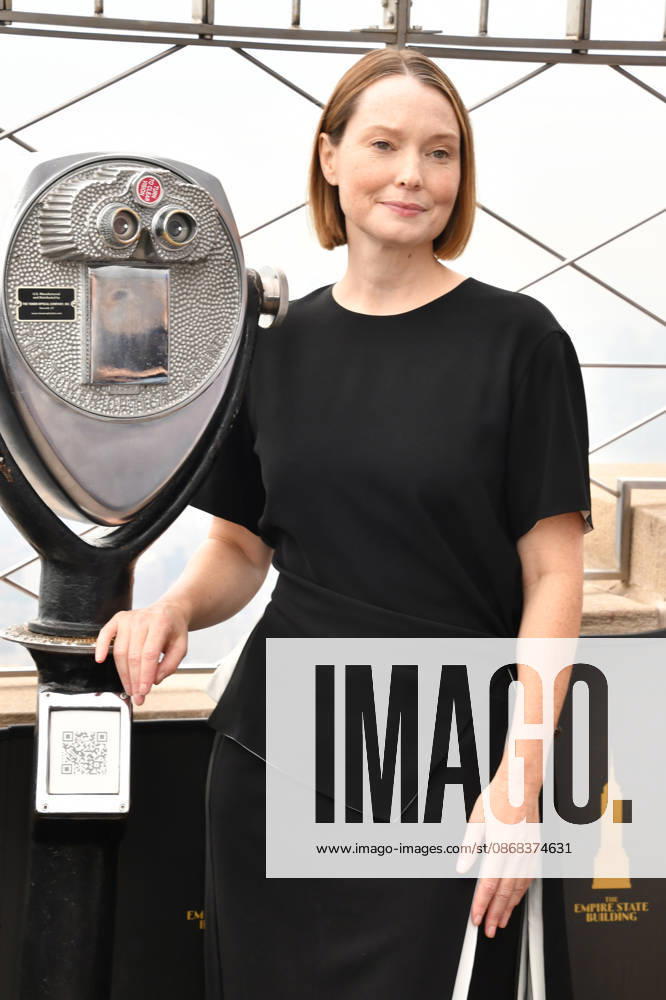 NEW YORK, NY- OCTOBER 1: Samantha Sloyan pictured during a visit to he Empire State Building Ahead of the Release of Mike Flannigan s Carrie on October 1, 2026 in New York City.