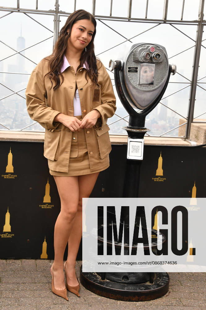 NEW YORK, NY- OCTOBER 1: Amber Midthunder pictured during a visit to he Empire State Building Ahead of the Release of Mike Flannigan s Carrie on October 1, 2026 in New York City.