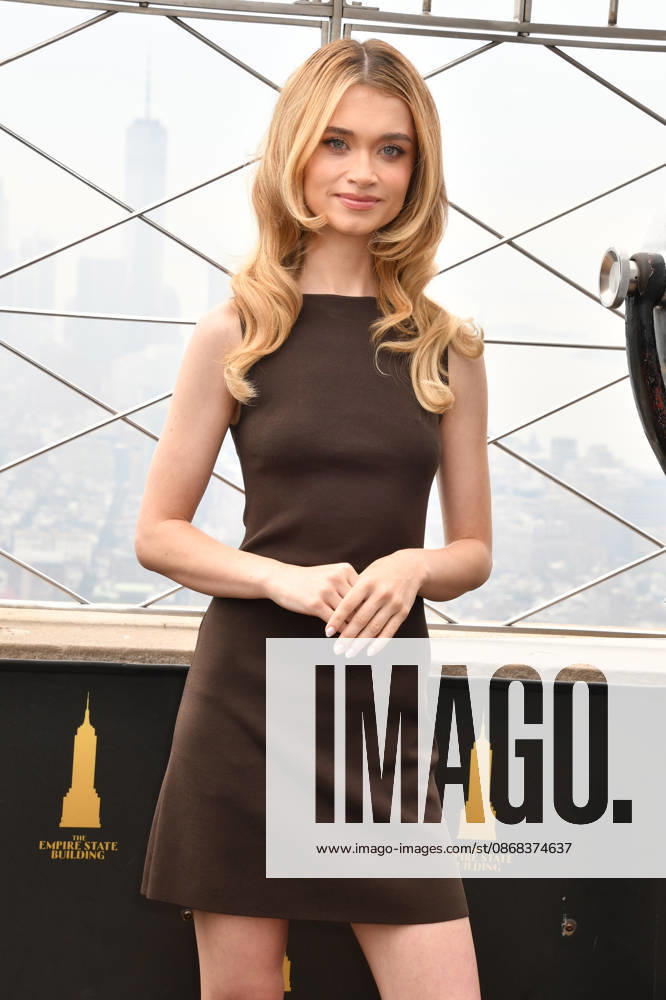 NEW YORK, NY- OCTOBER 1: Alison Thornton pictured during a visit to he Empire State Building Ahead of the Release of Mike Flannigan s Carrie on October 1, 2026 in New York City.