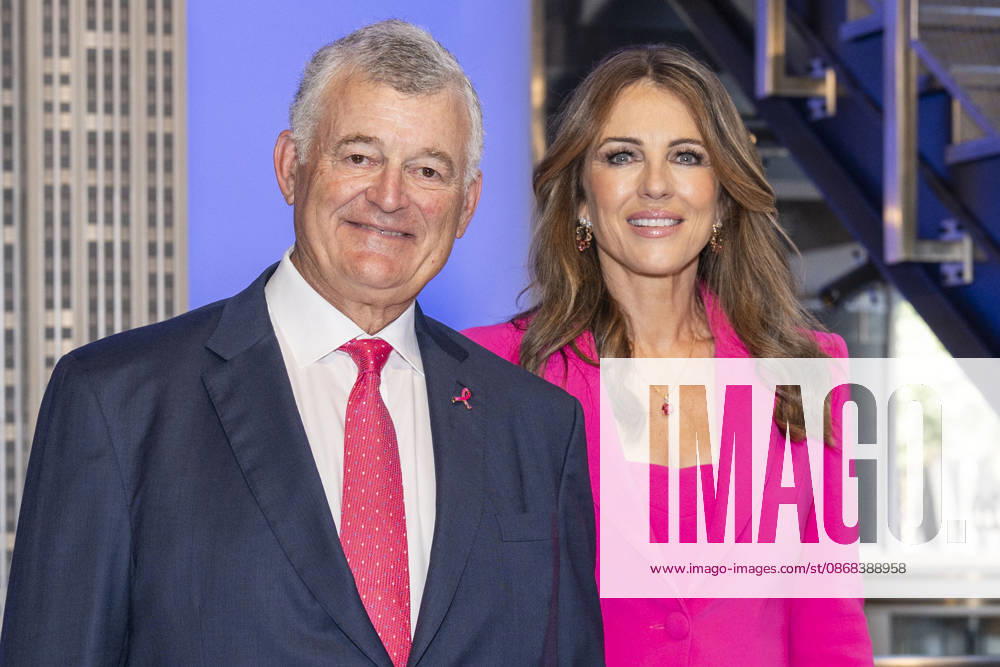 WILLIAM P. LAUDER and ELIZABETH HURLEY visit the Empire State Building in New York to honor Breast Cancer Awareness Month and the Breast Cancer Campaign with The Estee Lauder Company. 1 October 2026 New York USA - ZUMAa265 20261001_zep_a265_042