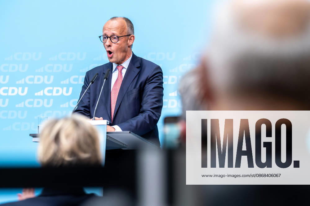Bundeskanzler Friedrich Merz bei der abschließenden Wahlkampfveranstaltung der CDU anlässlich der bevorstehenden Berliner Abgeordnetenhauswahl im Konrad-Adenauer-Haus in Berlin. Chancellor Friedrich Merz at the CDU s final campaign rally ahead of the upcoming Berlin House of Representatives election at the Konrad Adenauer House in Berlin. Wahlkampf in Berlin