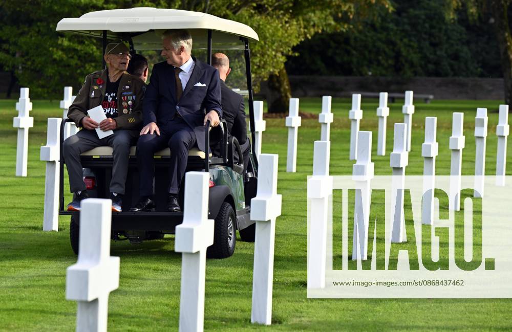 King Philippe - Filip of Belgium pictured during a royal visit to the World War II Commemoration at the American Military Cemetery in Henri-Chapelle, Plombieres, on Friday 2 October 2026. The ceremony pays tribute to the American veterans in attendance and to their fallen comrades-in-arms. It features testimonials, musical performances, and prayers, as well as a wreath-laying ceremony, a salute, and a flyover by U.S. aircraft. ERICxLALMAND 188557031