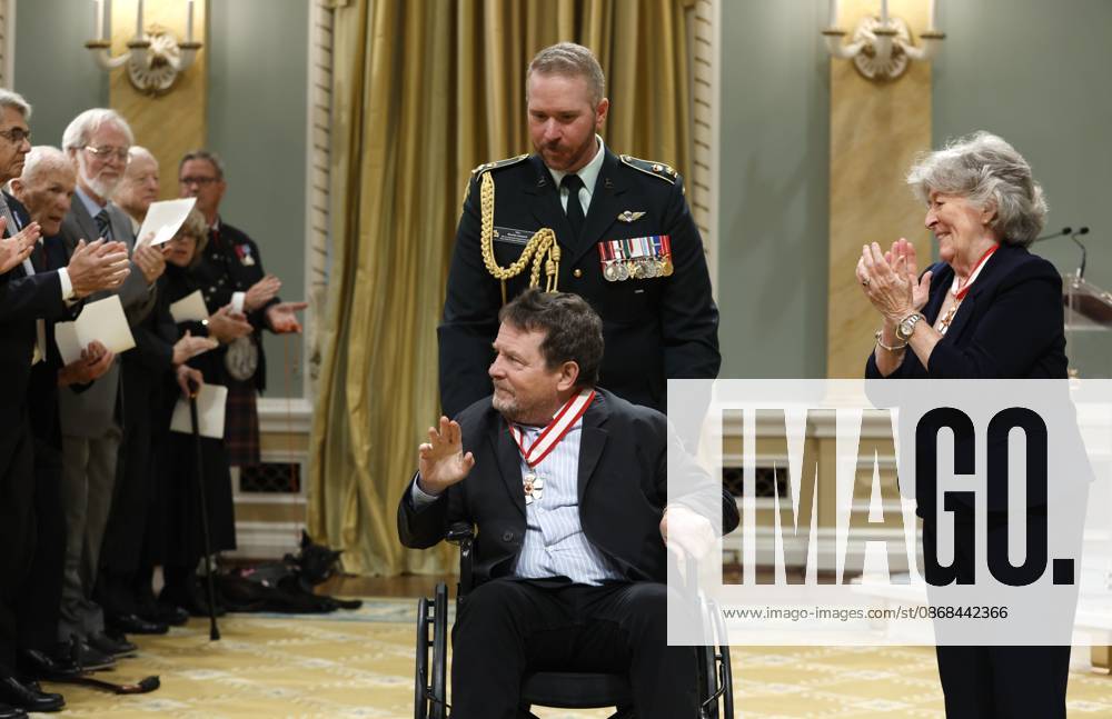 Actor Michael J. Fox is invested as a companion of the Order of Canada by Governor General Louise Arbour during a ceremony at Rideau Hall in Ottawa on Sunday, Oct. 2, 2026. Ottawa CANADA - ZUMAc35_ 20261002_zaf_c35_048