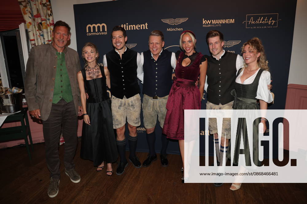 Ralf Moeller, Gast, Henrik Heüveldop alias Dr. Rick, Axel Kahn, Sarah Kahn, Dominik Bettray alias Dr. Nick und Gast beim 2. Fine Time Business Club Oktoberfest 2026 im Käfer-Stammhaus. München