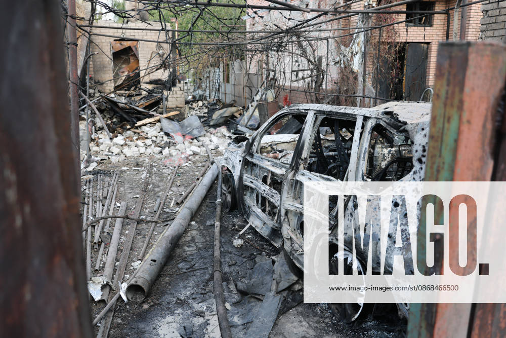 RUSSIA, DONETSK - OCTOBER 3, 2026: A house suffers damage from a drone strike on Donetsk s Kiyevsky District. Dmitry Yagodkin TASS 98711995