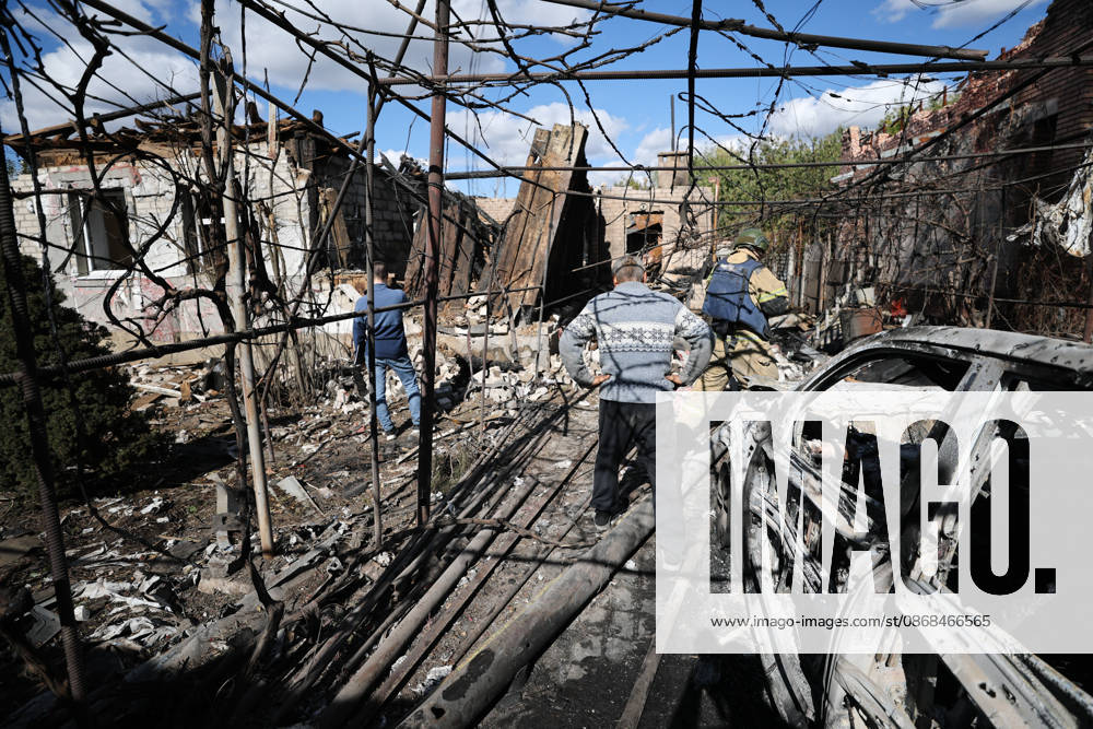 RUSSIA, DONETSK - OCTOBER 3, 2026: A house suffers damage from a drone strike on Donetsk s Kiyevsky District. Dmitry Yagodkin TASS 98712003