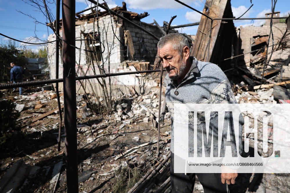 RUSSIA, DONETSK - OCTOBER 3, 2026: A house suffers damage from a drone strike on Donetsk s Kiyevsky District. Dmitry Yagodkin TASS 98712005