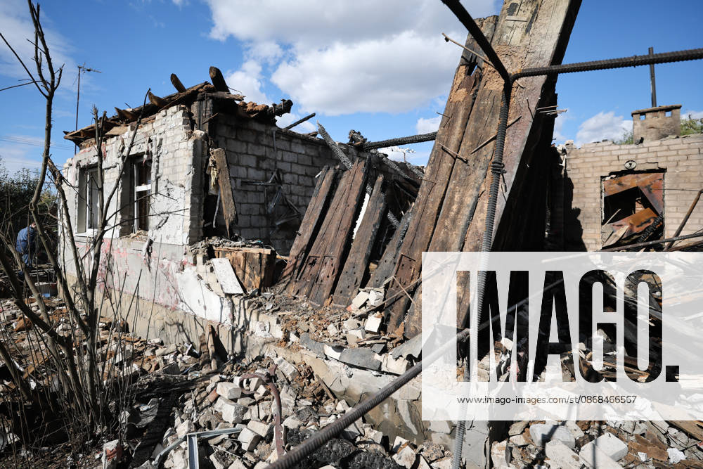 RUSSIA, DONETSK - OCTOBER 3, 2026: A house suffers damage from a drone strike on Donetsk s Kiyevsky District. Dmitry Yagodkin TASS 98712007