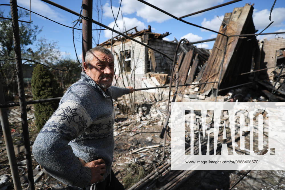 RUSSIA, DONETSK - OCTOBER 3, 2026: A house suffers damage from a drone strike on Donetsk s Kiyevsky District. Dmitry Yagodkin TASS 98712011