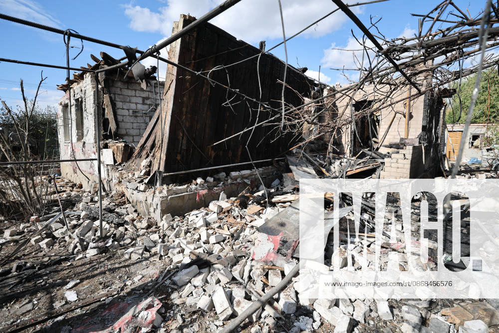 RUSSIA, DONETSK - OCTOBER 3, 2026: A house suffers damage from a drone strike on Donetsk s Kiyevsky District. Dmitry Yagodkin TASS 98712015