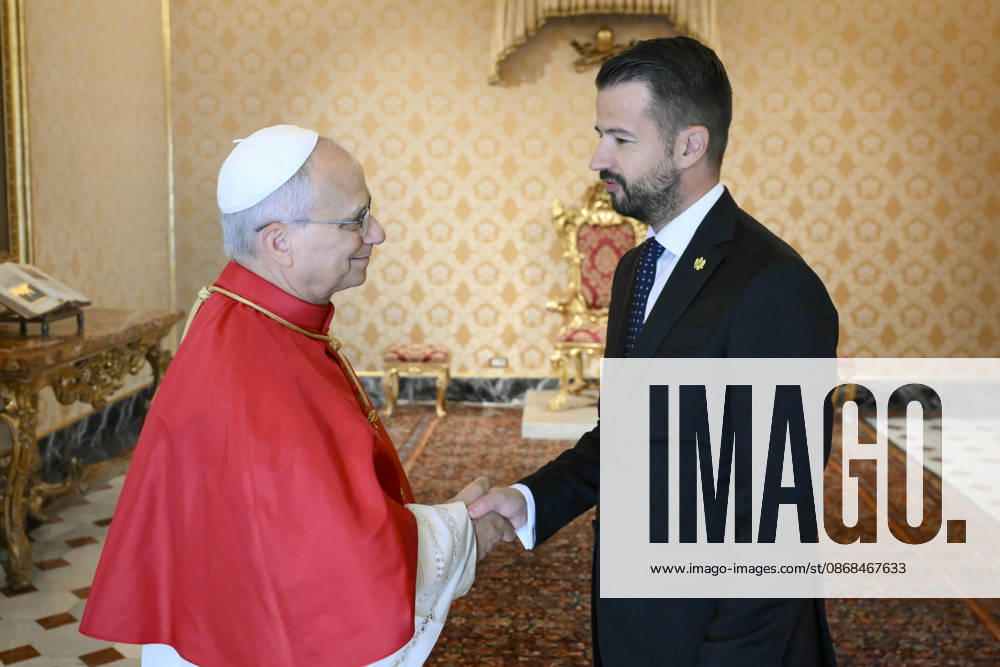 ITALY - PRIVATE AUDIENCE - VATICAN-2026 10 3 Italy, Rome, Vatican, 2026 10 3 Pope Leo XIV receives in a private audience S.E. il Signor Jakov Milatovic, President of Montenegro at The Vatican . - NO BOOKS
