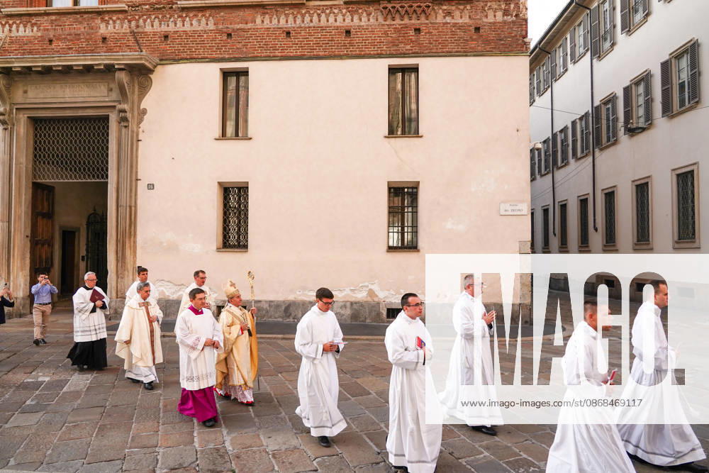 IPA89253258 - MILAN, October 3, 2026 - Ordination ceremony for temporary deacons held in Milan Cathedral by Archbishop Mario Delpini.
