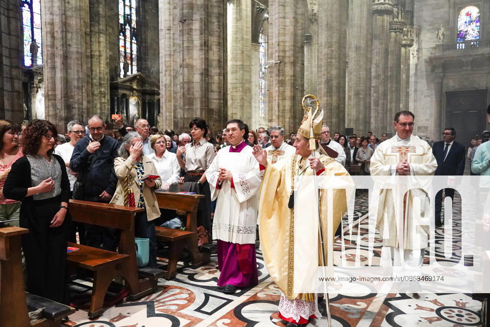 IPA89253267 - MILAN, October 3, 2026 - Ordination ceremony for temporary deacons held in Milan Cathedral by Archbishop Mario Delpini.