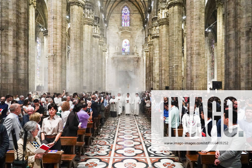 IPA89253260 - MILAN, October 3, 2026 - Ordination ceremony for temporary deacons held in Milan Cathedral by Archbishop Mario Delpini.