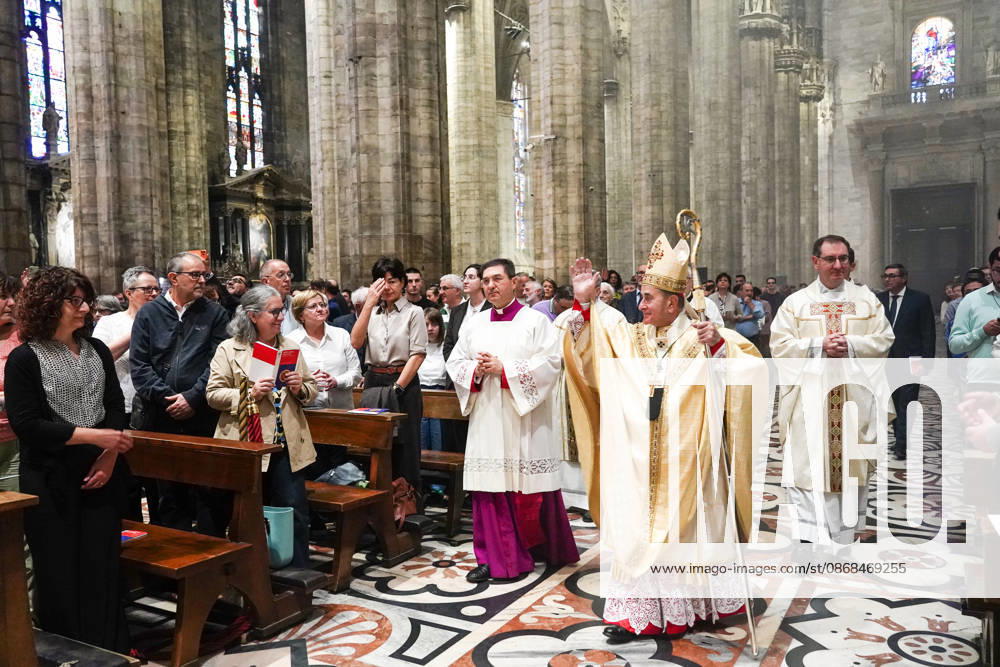 IPA89253264 - MILAN, October 3, 2026 - Ordination ceremony for temporary deacons held in Milan Cathedral by Archbishop Mario Delpini.