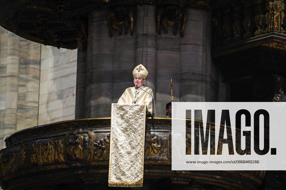 IPA89253307 - MILAN, October 3, 2026 - Ordination ceremony for temporary deacons held in Milan Cathedral by Archbishop Mario Delpini.