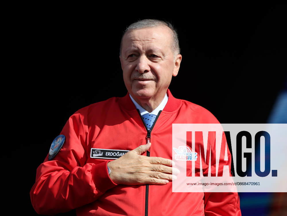 Turkish President Recep Tayyip Erdogan in TEKNOFEST Southeast Sanliurfa SANLIURFA, TURKIYE - OCTOBER 03: (---- - MANDATORY CREDIT - TURKISH PRESIDENCY MUSTAFA KAMACI HANDOUT - NO MARKETING NO ADVERTISING CAMPAIGNS - DISTRIBUTED AS A SERVICE TO CLIENTS----) Turkish President Recep Tayyip Erdogan attends the Aviation, Space and Technology Festival (TEKNOFEST) Southeast at Sanliurfa GAP Airport in Sanliurfa, Turkiye on October 03, 2026. TUR Presidency Mustafa Kamaci Anadolu Sanliurfa Turkey. Editorial use only. Please get in touch for any other usage.