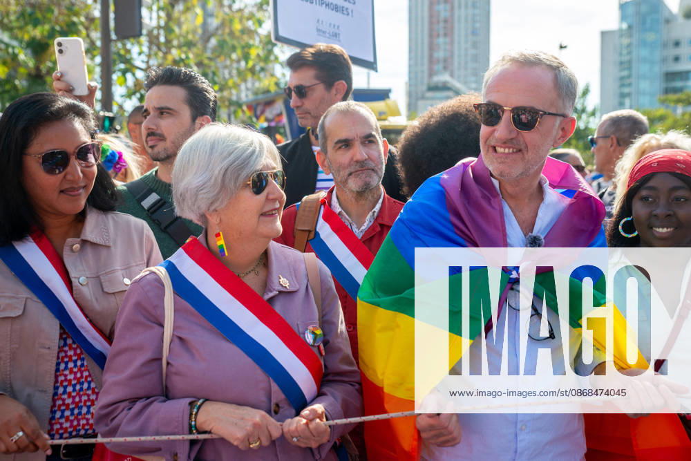 Politics At Paris Pride March - France Emmanuel Gregoire, Mayor of Paris, attends the Pride Parade to defend the rights of LGBTQ+ individuals, marching from Place d Italie to Bastille in Paris, France on October 3, 2026. Photo by Denis Prezat ABACAPRESS.COM Paris France