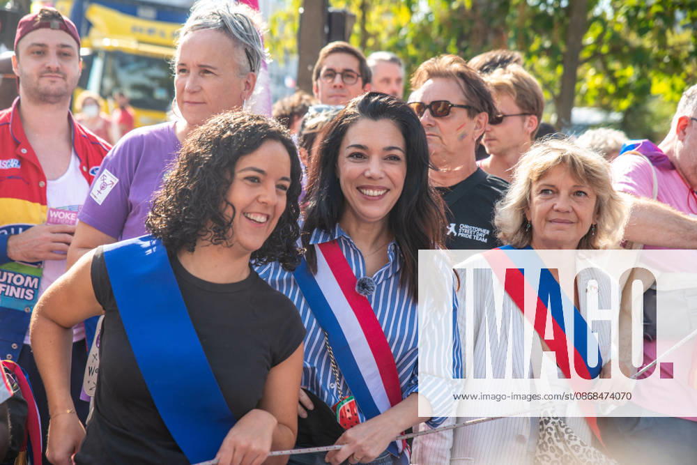 Politics At Paris Pride March - France Manon Aubry and Sophia Chikirou attend the Pride Parade to defend the rights of LGBTQ+ individuals, marching from Place d Italie to Bastille in Paris, France on October 3, 2026. Photo by Denis Prezat ABACAPRESS.COM Paris France