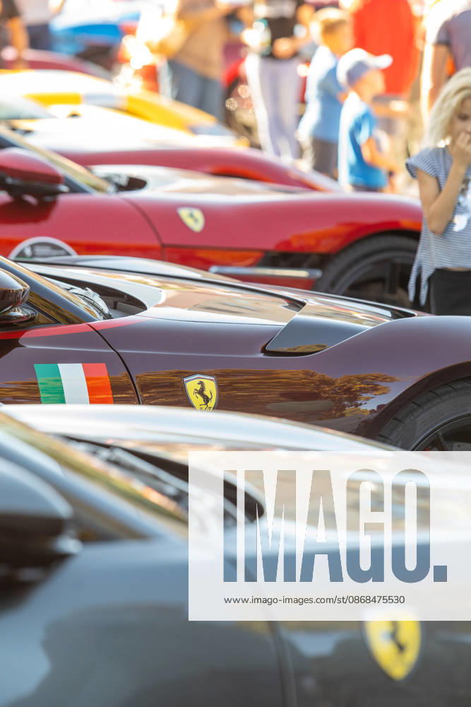 Ferrari Tour stops in Pula Luxury Ferrari sports cars taking part in a Ferrari Tour organized by Ineco Auto, are seen in front of the Roman Arena in Pula, Croatia, on October 3, 2026. While the drivers visit the ancient amphitheatre, local residents gather to watch and admire the vehicles. SreckoxNiketic PIXSELL