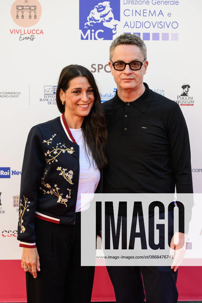 Nicolas Winding Refn on the red carpet at the Lucca Film Festival with actress Donatella Finocchiaro to receive the Golden Panther Award and preview the film Her Private Hell , Lucca, 03 10 2026 Lucca Italy - ZUMAa289 20261003_zia_a289_226