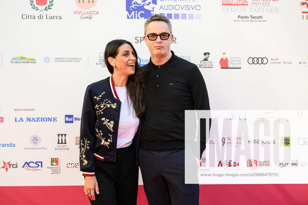 Nicolas Winding Refn on the red carpet at the Lucca Film Festival with actress Donatella Finocchiaro to receive the Golden Panther Award and preview the film Her Private Hell , Lucca, 03 10 2026 Lucca Italy - ZUMAa289 20261003_zia_a289_232