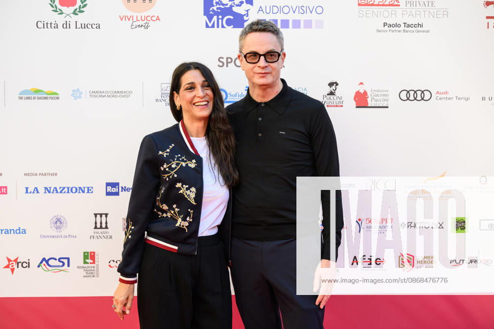 Nicolas Winding Refn on the red carpet at the Lucca Film Festival with actress Donatella Finocchiaro to receive the Golden Panther Award and preview the film Her Private Hell , Lucca, 03 10 2026 Lucca Italy - ZUMAa289 20261003_zia_a289_229