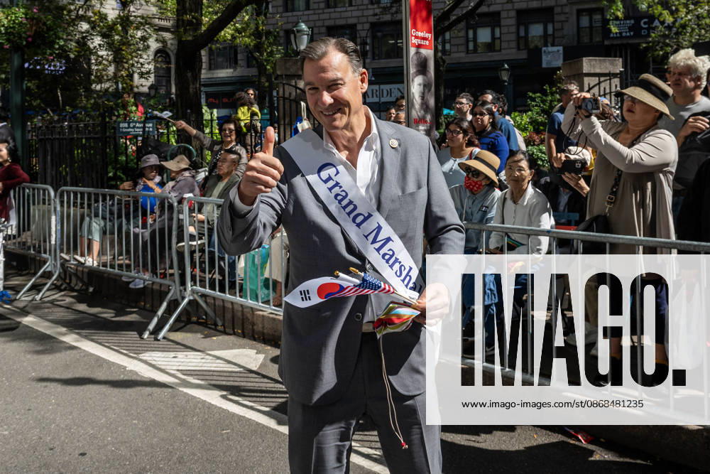US Congressman TOM SUOZZI gives a thumbs up to the camera at the 2026 NYC Korean parade. New York USA - ZUMAh214 20261003_znp_h214_024