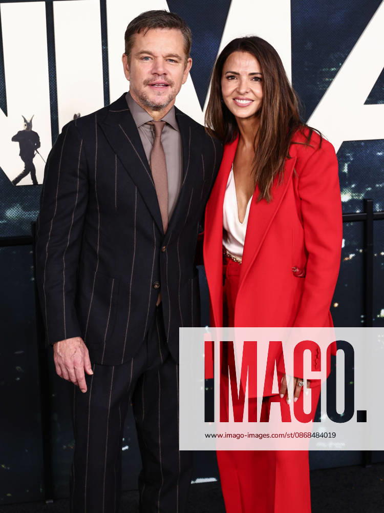 World Premiere Of Netflix s Animals WESTWOOD, LOS ANGELES, CALIFORNIA, USA - OCTOBER 01: Matt Damon and wife Luciana Barroso arrive at the World Premiere Of Netflix s Animals held at Westwood Village Theater on October 1, 2026 in Westwood, Los Angeles, California, United States. (Photo by Xavier Collin Image Press Agency)