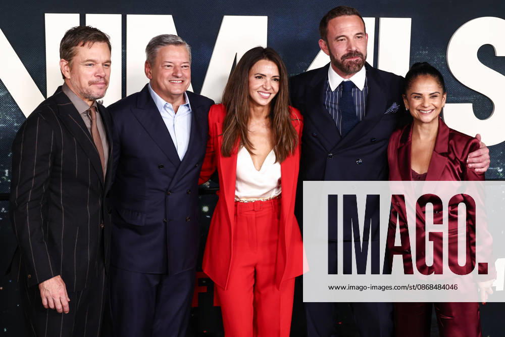 World Premiere Of Netflix s Animals WESTWOOD, LOS ANGELES, CALIFORNIA, USA - OCTOBER 01: Matt Damon, Ted Sarandos, Luciana Barroso, Ben Affleck and Bela Bajaria arrive at the World Premiere Of Netflix s Animals held at Westwood Village Theater on October 1, 2026 in Westwood, Los Angeles, California, United States. (Photo by Xavier Collin Image Press Agency)