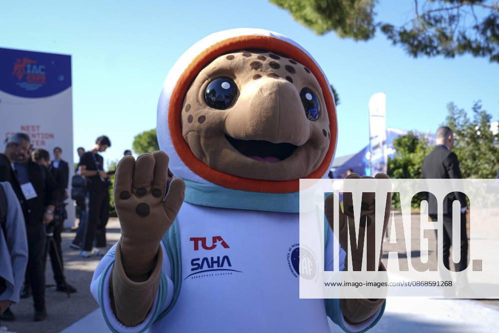 World’s largest annual gathering dedicated to space opens in Turkiye’s Antalya ANTALYA, TURKIYE - OCTOBER 05: Turquoise, the official Caretta caretta mascot of the 77th International Astronautical Congress (IAC), interacts with delegates during the opening day of the global summit at the NEST Convention Center in Antalya, Turkiye on October 05, 2026. Organized by the International Astronautical Federation (IAF), coordinated by the Turkish Ministry of Industry and Technology, and co-hosted by the Turkish Space Agency (TUA) and SAHA Istanbul, the event features the mascot welcoming space professionals and attendees from around the world. Beyza Comert Anadolu Antalya Turkey. Editorial use only. Please get in touch for any other usage.