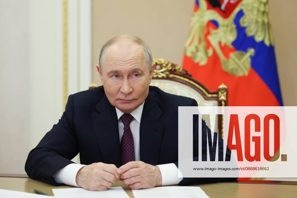 RUSSIA, MOSCOW - OCTOBER 5, 2026: Russian President Vladimir Putin attends via a video link the opening of the Point of Future Education Complex in Yakutsk. Vyacheslav Prokofyev Russian Presidential Press and Information Office TASS 98834187