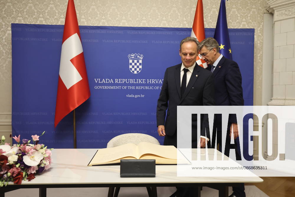 Croatian PM Plenkovic meets Swiss Council of States Croatian Prime Minister Andrej Plenkovic met with Swiss Council of States President Stefan Engler on October 5, 2026, in Zagreb, Croatia, at the Banski Dvori government offices. SlavkoxMidzor PIXSELL