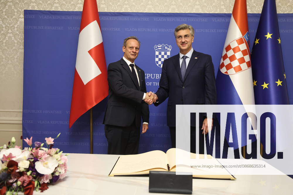 Croatian PM Plenkovic meets Swiss Council of States Croatian Prime Minister Andrej Plenkovic met with Swiss Council of States President Stefan Engler on October 5, 2026, in Zagreb, Croatia, at the Banski Dvori government offices. SlavkoxMidzor PIXSELL