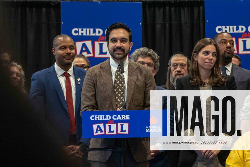 New York, NY- October 5: Mayor Zohran Kwame Mamdani makes an announcement to deliver Free Child Care to more Than 10,000 Low-Income Children October 5, 2026.