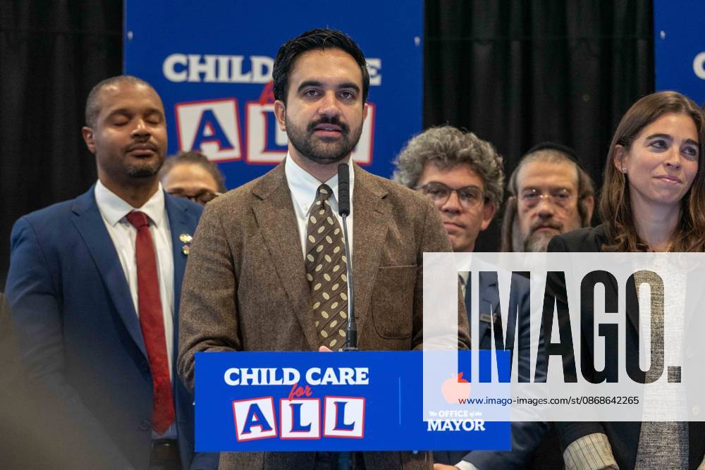 New York, NY- October 5: Mayor Zohran Kwame Mamdani makes an announcement to deliver Free Child Care to more Than 10,000 Low-Income Children October 5, 2026.