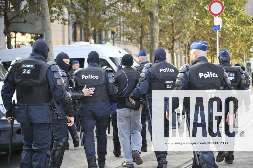 Liege Students Protest Against Austerity Measures 07 10 2026 LIEGE, BELGIUM Degradation at Place Saint-Lambert: Students protesting against the austerity measures introduced by the Wallonia-Brussels Federation (FWB) government are pictured in Liege, Belgium, on October 7, 2026. ( Liege Belgium