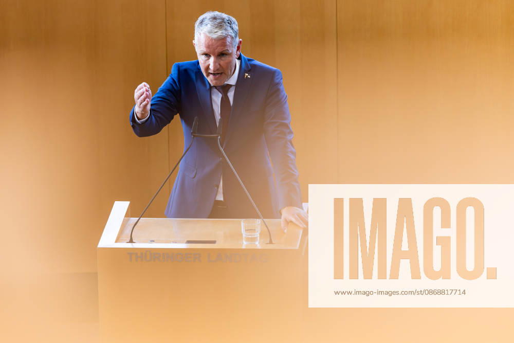 GER, News Politik, 8.Wahlperiode, 56.Plenarsitzung im Plenarsaal Thüringer Landtag Im Bild Björn Höcke Verhandlungsgegenstand der Sondersitzung: Auflösung des 8. Thüringer Landtags gemäß Artikel 50 Abs. 2 Satz 1 Nr. 1 der Verfassung des Freistaats Thüringen 99096 Erfurt Thueringer Landtag Thüringen Deutschland