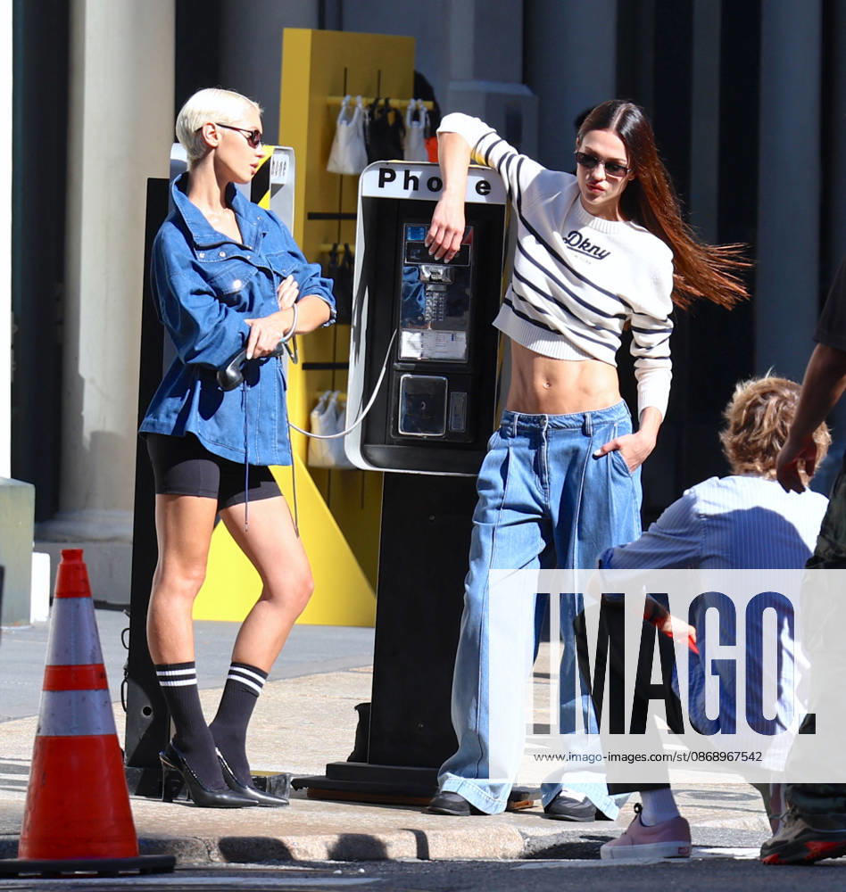 Amelia Halmin and Iris Law during DKNY Photoshoot in New York Top models Amelia Halmin and Iris Law are doing a photoshoot for DKNY in New York, NY on October 8, 2026. Photo by Dylan Travis ABACAPRESS.COM New York NY