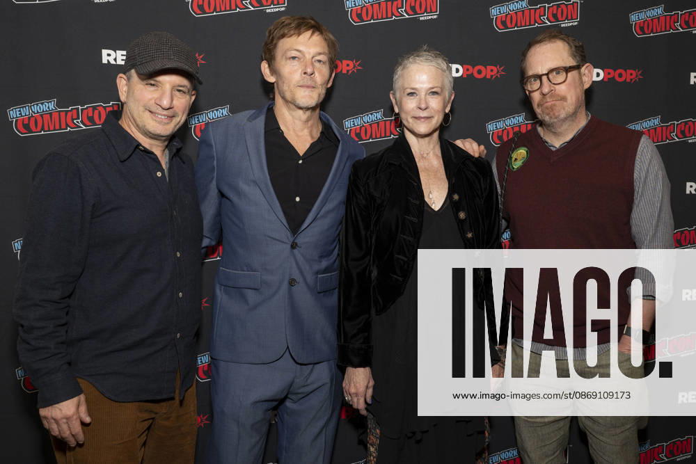 DAVID ZABEL, NORMAL REEDUS, MELISSA MCBRIDE and SCOTT M. GIMPLE attend the press room for The Walking Dead Daryl Dixon on AMC Plus during New York Comic Con at Jacob Javits Convention Center in New York. 9 October 2026 New York USA - ZUMAa265 20261009_zep_a265_076