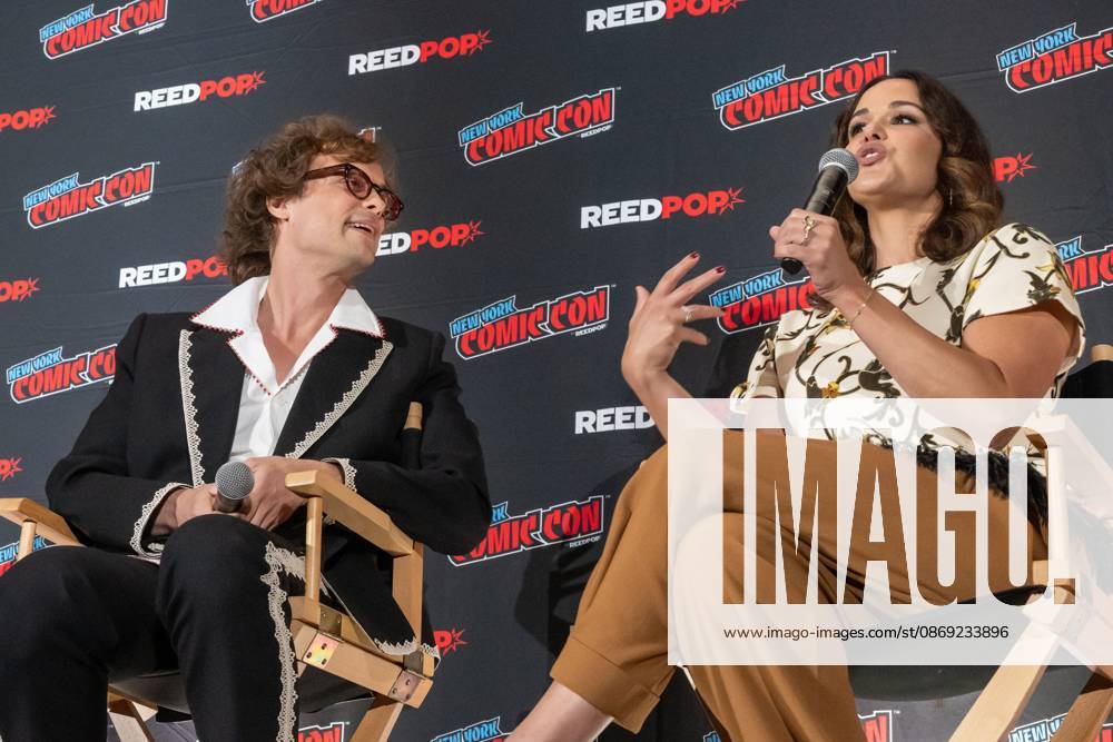 (L-R) Matthew Gray Gubler and Melissa Fumero speak at a panel discussion for CBS s new crime-solving drama EINSTEIN!.during New York Comic Con 2026 at The Jacob K. Javits Convention Center on October 11, 2026 in New York City. New York United States - ZUMAs197 20261011_aaa_s197_406