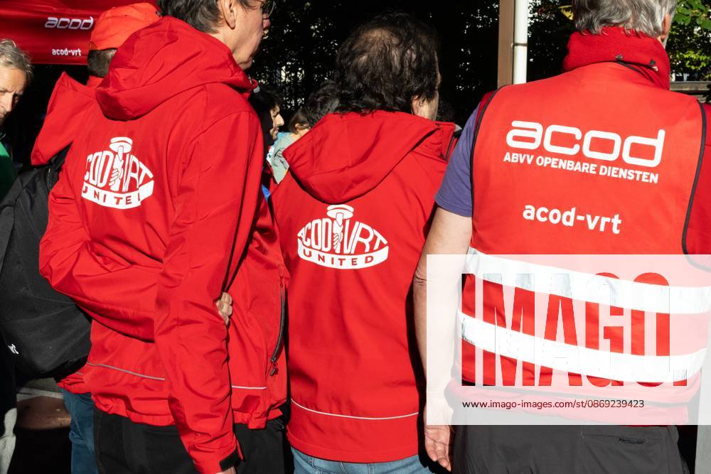 ACOD logo pictured during a strike in the public services in Belgium, against the Federal Government s budgetary measures, organised by the trade unions on Monday 12 October 2026 in Brussels. NICOLASxMAETERLINCK 189537711