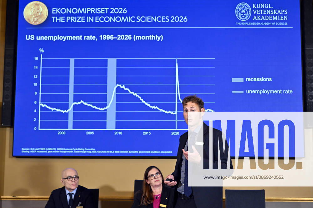 Timo Boppart, member of the Committee for the Prize in Economic Sciences in Memory of Alfred Nobel, presents this y