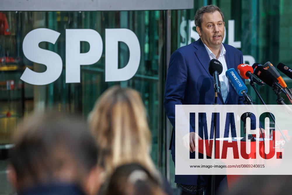 Pressestatement mit dem Parteivorsitzenden der SPD Lars Klingbeil Pressestatement mit dem Parteivorsitzenden der SPD Lars Klingbeil am 12.10.2026 in Berlin. Berlin Berlin Deutschland SPD-Parteizentrale (Willy-Brandt-Haus)
