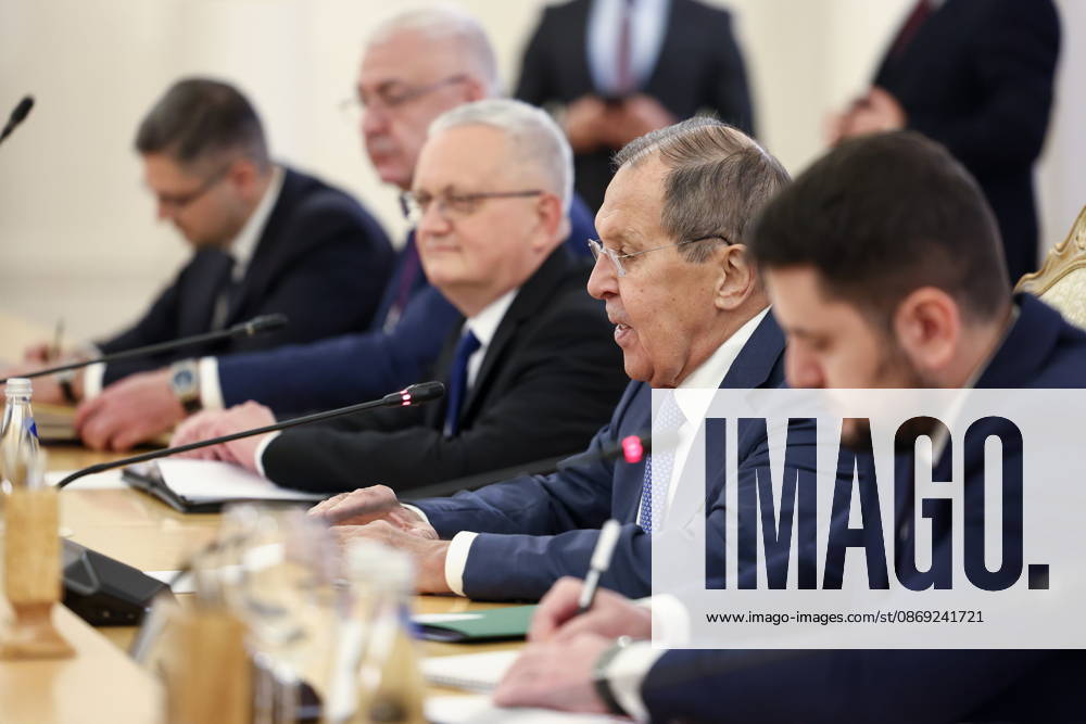 RUSSIA, MOSCOW - OCTOBER 12, 2026: Sergei Lavrov, Russia s Foreign Minister, attends a meeting with Youssef Rajji, Lebanon s Minister of Foreign Affairs and Emigrants, at the Reception House of the Foreign Ministry Moscow Russia - ZUMAt113 20261012_zaa_t113_066