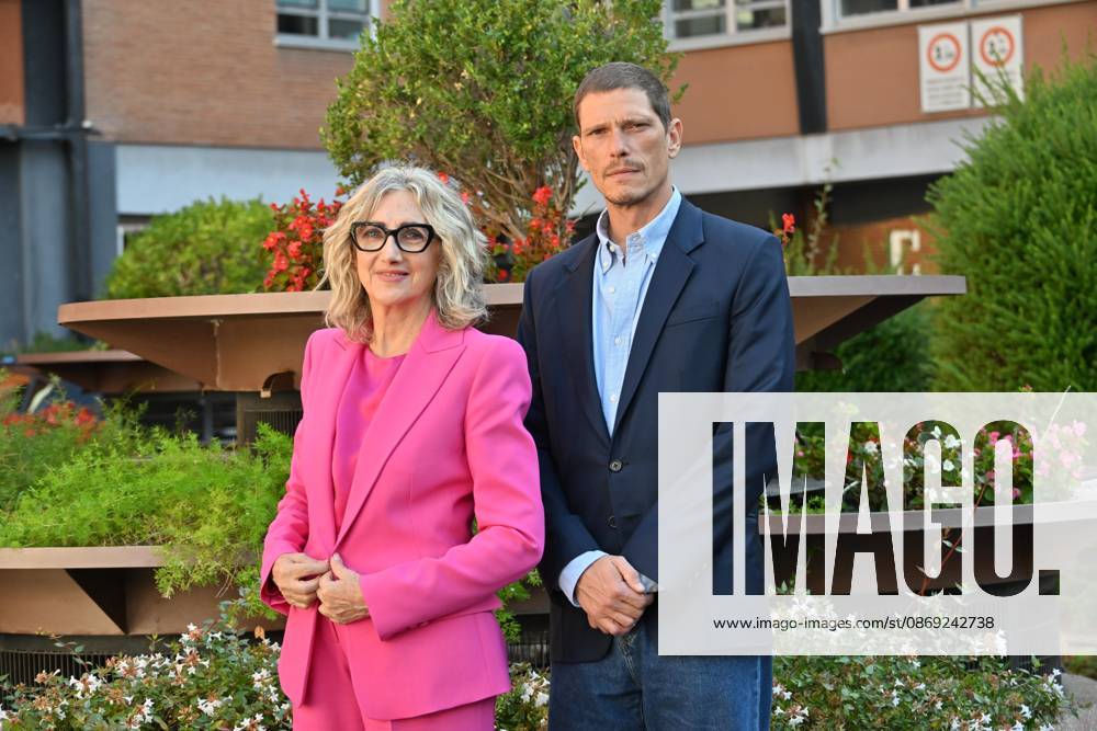 IPA89593290 - Rome: Rai Studios on Via Teulada. Photocall for the TV series Libera: The Case of Elena Palma. Pictured: Matteo Martari, Lunetta Savino