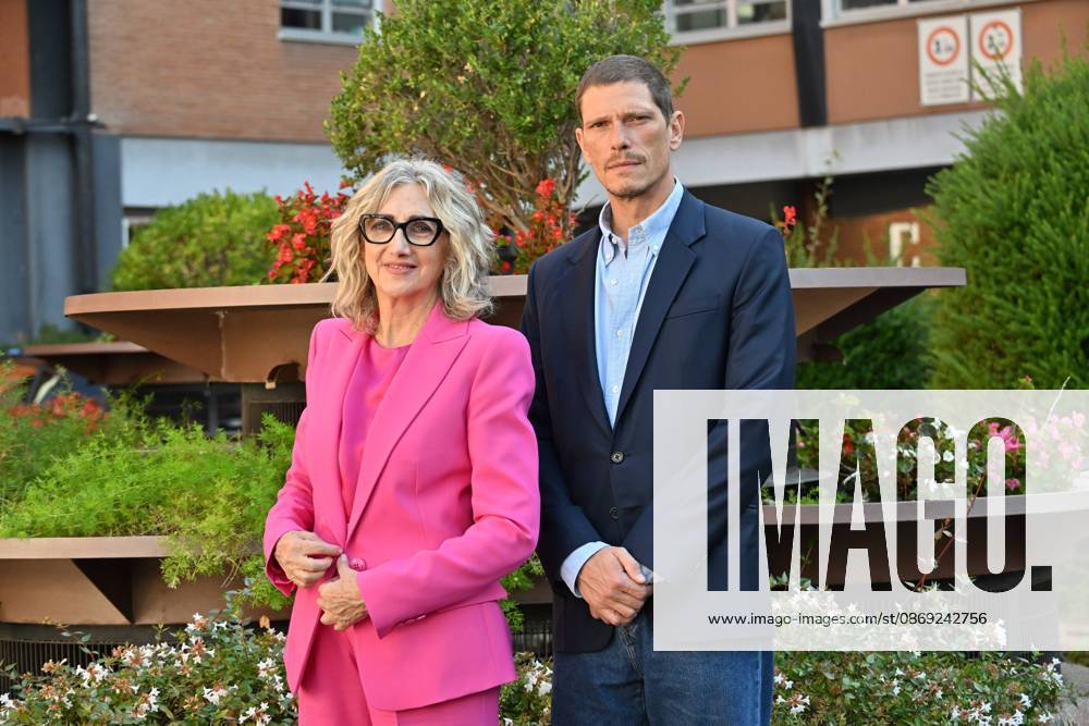 IPA89593292 - Rome: Rai Studios on Via Teulada. Photocall for the TV series Libera: The Case of Elena Palma. Pictured: Matteo Martari, Lunetta Savino