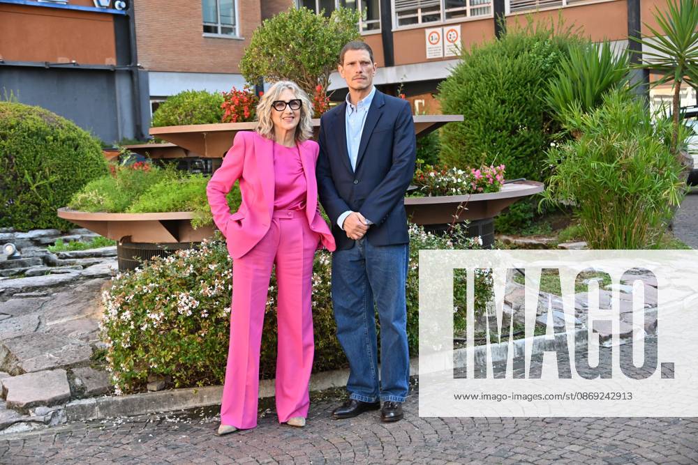 IPA89593282 - Rome: Rai Studios on Via Teulada. Photocall for the TV series Libera: The Case of Elena Palma. Pictured: Matteo Martari, Lunetta Savino